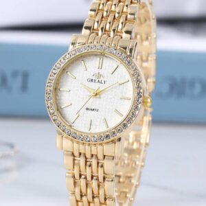 ساعت مچی زنانه نگین‌دار GREALY: جلوه‌ای از شکوه و زیبایی