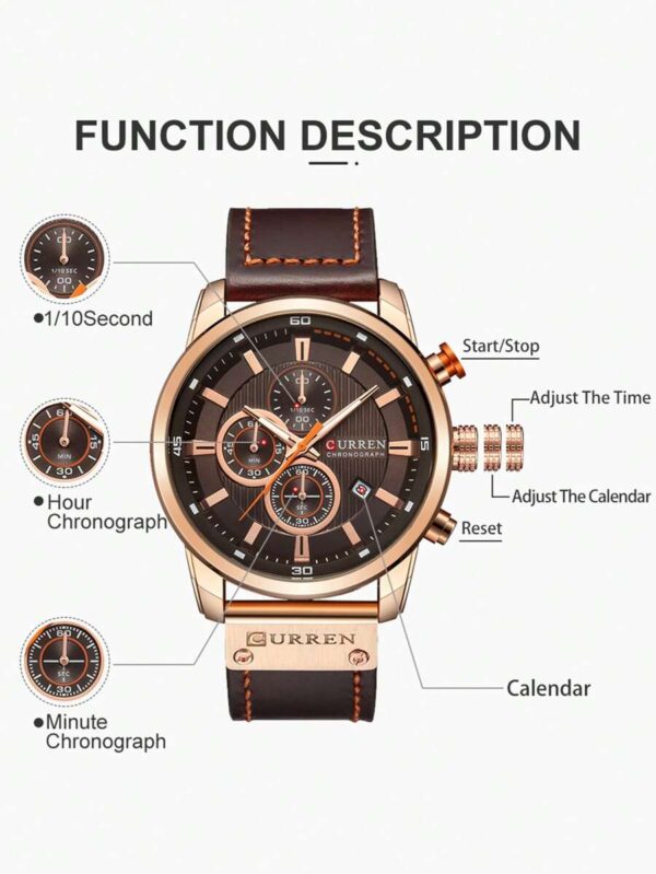 ساعت مچی مردانه کرِن (Curren) - طراحی کلاسیک با نمایشگر تاریخ - Image 3