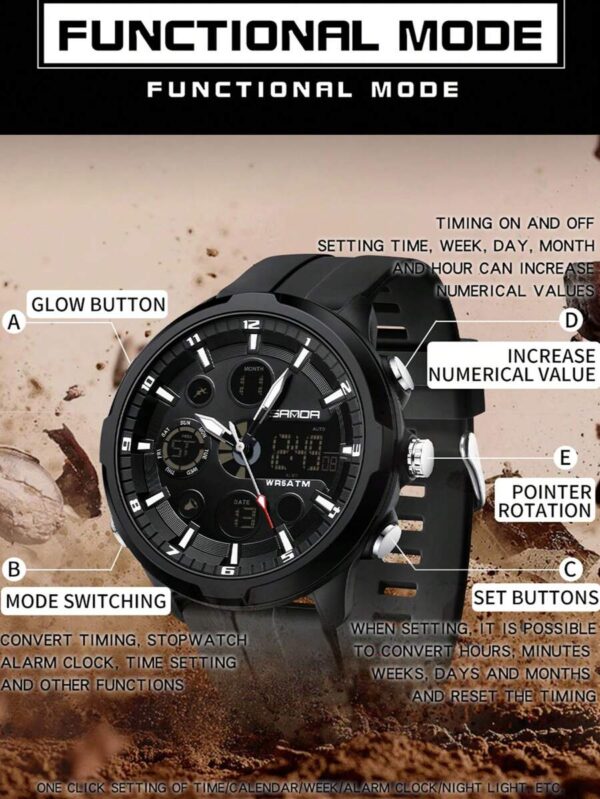 ساعت مردانه نظامی SANDA: ضد آب و چندکاره - Image 3