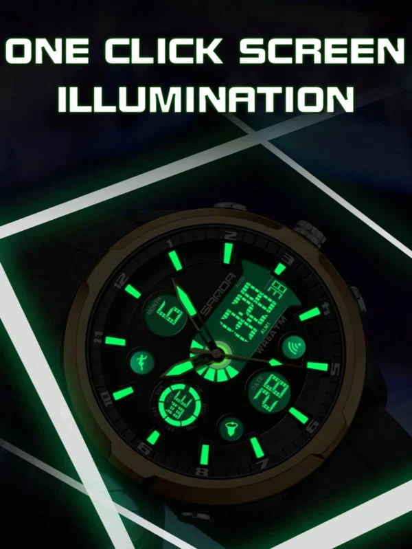 ساعت مردانه نظامی SANDA: ضد آب و چندکاره - Image 2