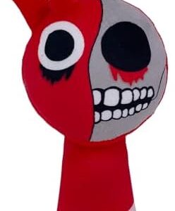 عروسک ترسناک نرم Sprunki مدل Radddy B ارتفاع 20 سانتی‌متر به همراه بالشت‌های Wenda و Gray