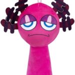 عروسک Sprunki Pinki مدل Horror Game سایز 7.87 اینچ به همراه بالشتک‌های Wenda و Gray