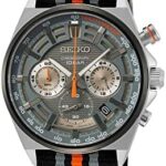 ساعت مچی سیکو Seiko مردانه خاکستری با بند نایلونی و بدنه استیل مشکی