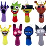 عروسک ترسناک هشت‌تایی Sprunki Doll مدل Sprunky Wenda & Gray Pillows سایز 7.87 اینچ