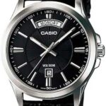 ساعت مچی مردانه کاسیو مدل MTP-1381L-1AVDF صفحه مشکی بند چرمی مشکی