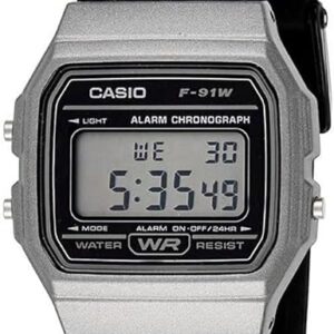 ساعت دیجیتال رزین کاسیو زنانه مدل F-91WM-1BDF با صفحه خاکستری