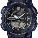 ساعت مچی مردانه کاسیو مدل AEQ-110W-2AVDF با بند آبی و صفحه مشکی