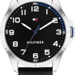 ساعت مچی مردانه تامی هیلفیگر مدل 1791909 با صفحه مشکی و بند چرم مشکی