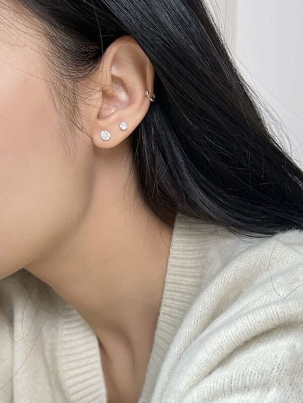 گوشواره میخی Cubic Zirconia Decor — ست 3 تکه - Image 2