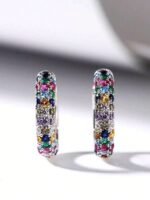 گوشواره میخی Small Rhinestone-studded — 1 جفت (2 تکه) - Image 2