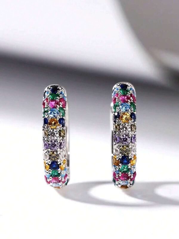 گوشواره میخی Small Rhinestone-studded — 1 جفت (2 تکه) - Image 2