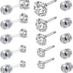 گوشواره مدل Titanium Steel — 5 جفت (مناسب گوش‌های حساس)