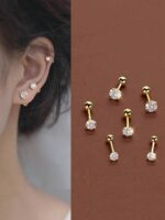 گوشواره میخی استیل مدل 37910824 — ست 6 تکه