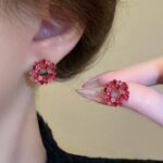 گوشواره زنانه مدل Black Floral — 1 جفت