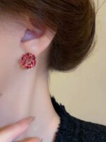 گوشواره زنانه مدل Black Floral — 1 جفت - Image 2
