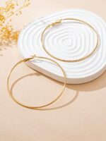 گوشواره حلقه‌ای بزرگ Simple Large Hoop — 1 جفت - Image 4