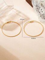 گوشواره حلقه‌ای بزرگ Simple Large Hoop — 1 جفت - Image 3