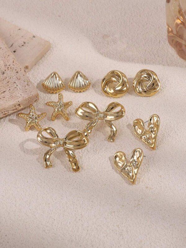 گوشواره میخی ستاره دریایی مدل 96718934 — ست 2 تا 10 تکه - Image 2