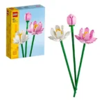 لگو LEGO Iconic Lotus Flowers 40647 مدل گل نیلوفر آبی 220 قطعه‌ای ارتفاع 30 سانتی‌متر