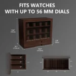 جعبه ساعت و عینک مدل AW-185 چوبی گردو با 12 محفظه