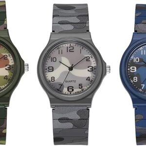 ست 3 عددی ساعت مچی دیجیتال پسرانه طرح کارتونی (آبی) - مناسب آموزش زمان