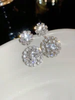 گوشواره لوکس برف‌دانه نگین‌دار مدل 27603629 — 1 جفت - Image 3