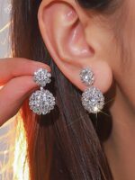 گوشواره لوکس برف‌دانه نگین‌دار مدل 27603629 — 1 جفت