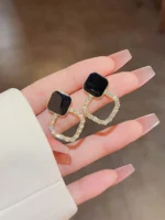 گوشواره میخی مدل Double Rhombus — 1 جفت - Image 2