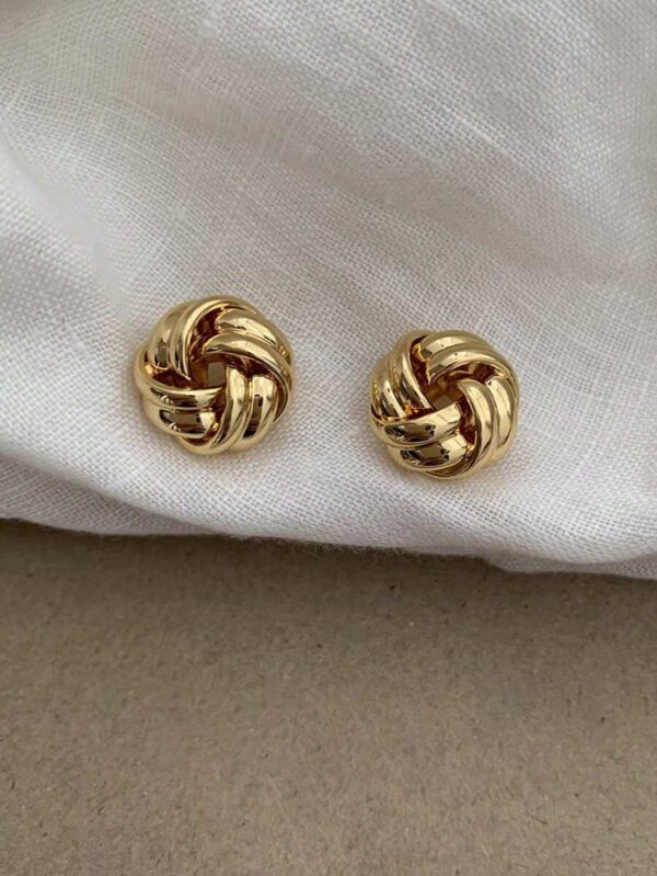 1 جفت گوشواره مدل Airy Braided — بافت مینیمال - Image 3