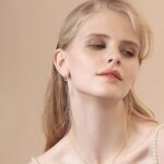 گوشواره هگی روکش طلای 14k با نگین زیرکونیا — 1 جفت (2 تکه) - Image 3