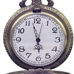 ساعت مچی جیبی SYOSI vintage با زنجیر آویزان - ساعت کریستالی برنزی