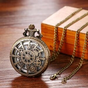 ساعت مچی جیبی کوارتز با نمایش اعداد عربی - ساعت کلاسیک با زنجیر جداشونده