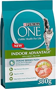 غذای گربه پورینا وان مدل Indoor Advantage با طعم مرغ (380 گرم)