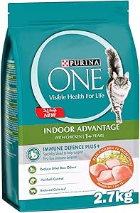 غذای گربه Purina One® Indoor Advantage با طعم مرغ (1+ سال) 2.7 کیلوگرم