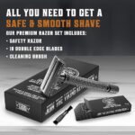 تیغ اصلاح مردانه SHAVING REVOLUTION - تیغ ایمنی دوطرفه با 10 تیغه استیل ضدزنگ - Image 3