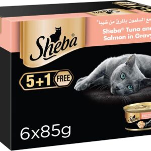 غذای مرطوب گربه شِبا تیونا و سالمون | Sheba 6×85 گرم