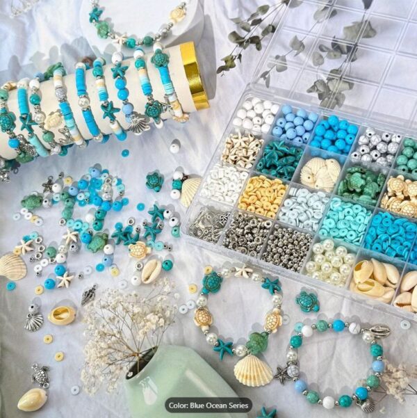 ست ساخت زیورآلات مهره‌ای طرح لاک‌پشت ساحلی ۱۸۶۰ تایی - Image 3