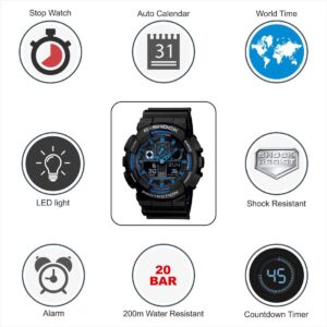 ساعت کاسیو جی شاک مردانه GA-100-1A2 | Casio G-Shock