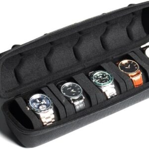 کیس سفری ساعت مردانه HOUSLET مدل QYHK225 | Hard Men's Watch Travel Case 5 اسلات مشکی