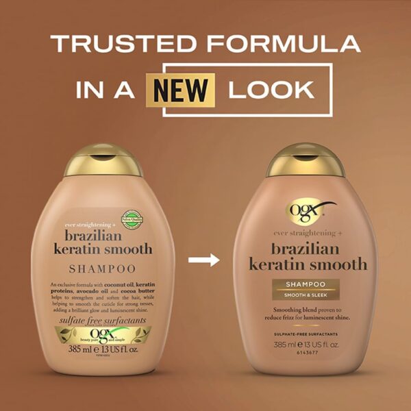 شامپو کراتین OGX Ever Straightening+ | Brazilian Keratin Therapy 385ml