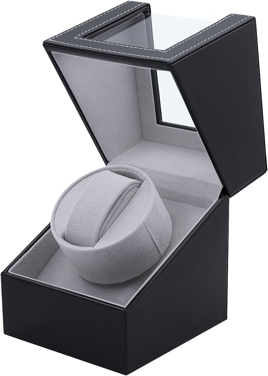 جعبه ویندر ساعت اتوماتیک مکبازل | Mcbazel Automatic Watch Winder Box PU Quad Single - Image 1 جعبه ویندر ساعت اتوماتیک مکبازل | Mcbazel Automatic Watch Winder Box PU Quad Single