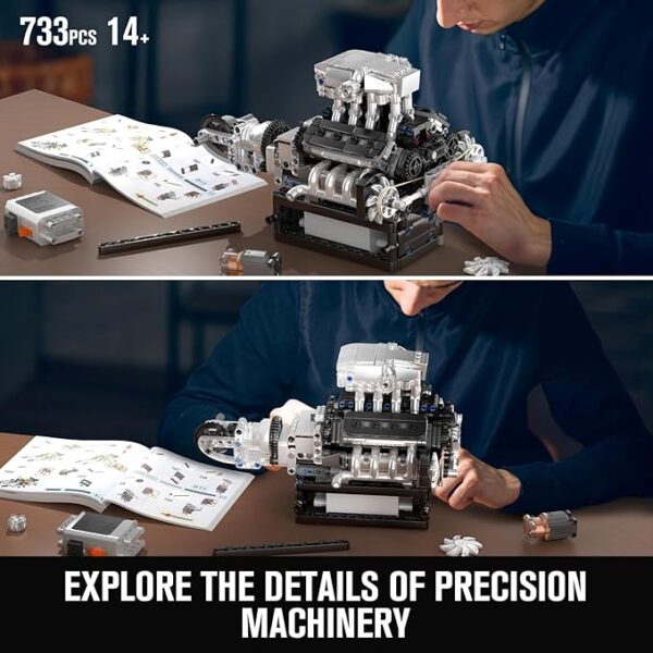 مچ‌کینگ مدل 10206 موتور V8 | Mould King 10206 V8 Engine Model kit - Image 4