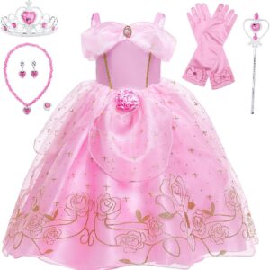 لباس پرنسس صورتی دخترانه AmzBarley | AmzBarley Princess Dress