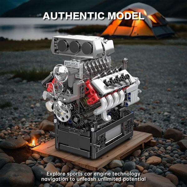 مجموعه موتور V8 مولد کینگ 10225 | Mould King 10225 V8 Engine - Image 7