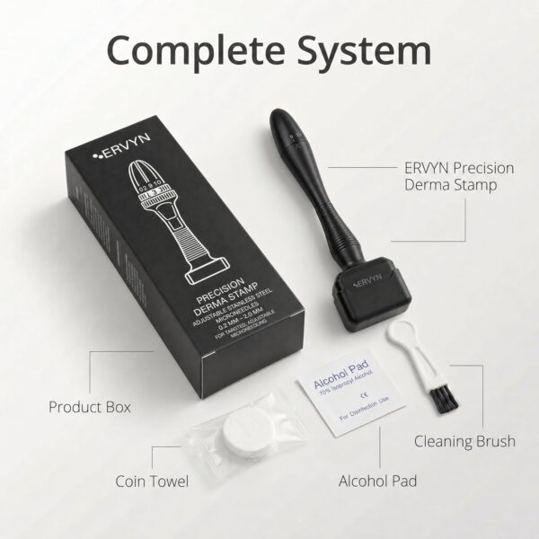 درم استمپ میکرونیدلینگ ERVYN | ERVYN Derma Stamp مشکی 140 پین تیتانیوم