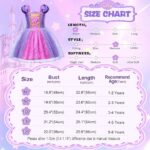 لباس پرنسس بنفش آمزبارلی | AmzBarley Girls Costume Princess Lepei Dress - Image 4