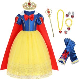 لباس پرنسسی دخترانه کاراکتر اسنو وایت | Princess dress Snow costume | Generic