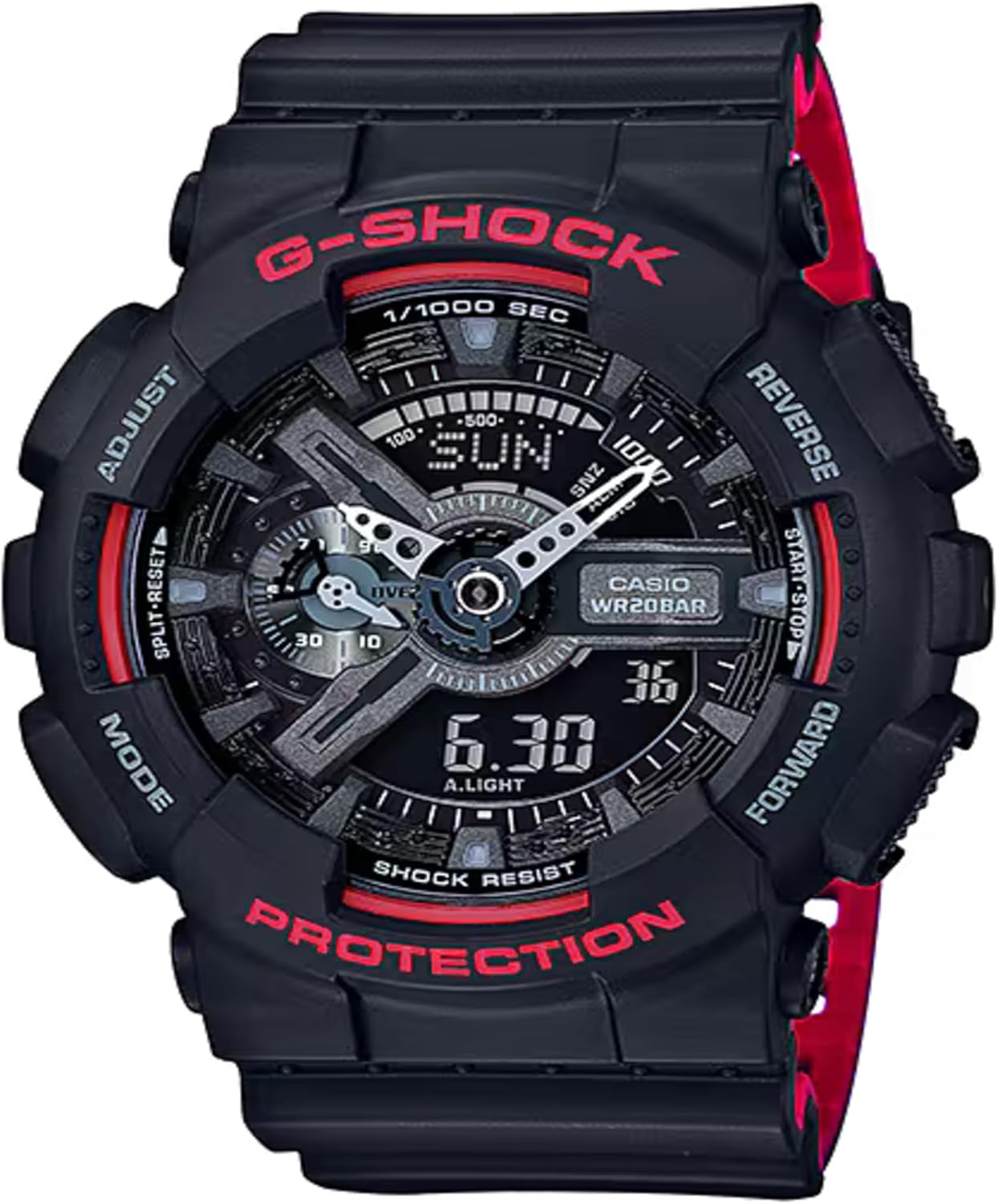 ساعت کاسیو جیشاک آنالوگ دیجیتال | Casio GA-110HR-1ADR (G700) - Image 1 ساعت کاسیو جیشاک آنالوگ دیجیتال | Casio GA-110HR-1ADR (G700)