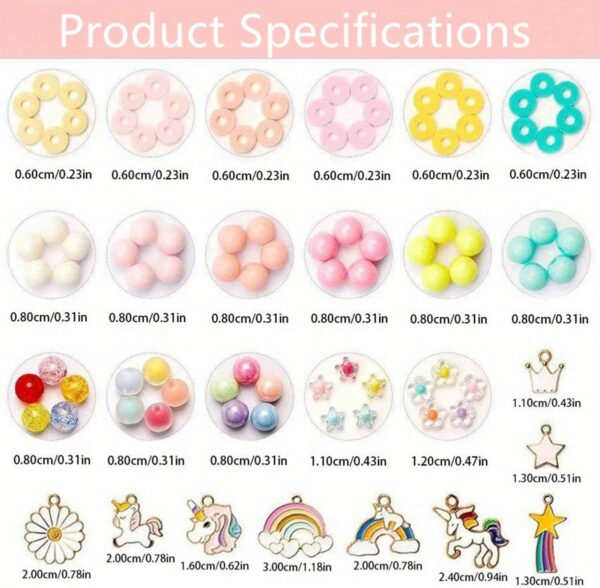 ست مهره دستبند کودک 1319 عددی | AoMige DIY Kids Bracelet Beads Set