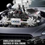 مجموعه لگو مکانیک موتور V8 Mould King 10206 | Mould King 10206 V8 Engine